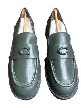 NWT Coach Leah Leather Loafer Amazon Green Size 7.5 MSRP $195